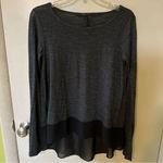 BCBG Max Azria Lace Panel Black Long Sleeve Shirt S Knit Top  Women Blouse Photo 2