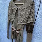 Robert Rodriguez Robbi & Nikki‎ Beaded Cardigan Sweater Tan Photo 2