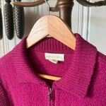 Y2K Boiled Wool Magenta Fuchsia Zip Photo 3