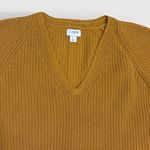 J. Crew Burnt Orange Chunky Knit Cotton V Photo 5