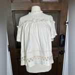 Anthropologie  Eri and Ali White Boho Crochet Cottagecore Blouse Size Large Photo 5