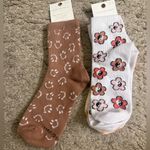 American Eagle Outfitters AE White Boyfriend Tie Dye Yin Yang Flower Socks Photo 0