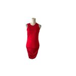 SheIn Womens Red Ribbed Sleeveless Ruched Bodycon Tank Dress Casual Beach Sz S Photo 9