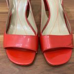 Kate Spade Red/Orange Patent Leather Block Heel Open Toe Slingback Sandals 10B Photo 3