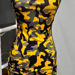 Akira  Yellow Camo Bodycon Mini
Dress Photo 0