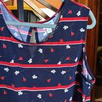 LuLaRoe NWT ELIANA SLEEVELESS TIERED TOP Red Blue Floral 4th of July Size XL Photo 4