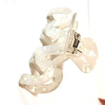 Anthropologie NEW -  Iridescent Glossy Pearl White Boho Chic Hair Claw Clip Photo 3