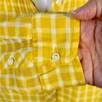 J.Crew  Pintuck Yellow Gingham Blouse Ruffle Neck Long Sleeve Sz 2P💛 Photo 3