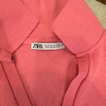 ZARA Pink  collared cropped top Photo 2