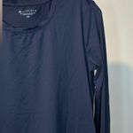 Athleta  Sunlover UPF Tulip Back Top Navy Blue Long Sleeves Thumb Hole Sporty Photo 4