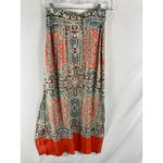 Anthropologie Vanessa Virginia 100% Silk Patterned Maxi Skirt Orange Size XS Photo 4