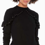 Kate Spade So Foxy Ruffle Studded Sweater in Black Size M Photo 0
