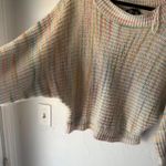 Blue Blush  Multicolored Striped Knit Sweater Pastel Rainbow Women's Size L Photo 1