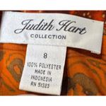 Judith‎ Hart Women Skirt Midi Tribal Aztec Print Summer Jewel Deep Orange 8 NWT Photo 3