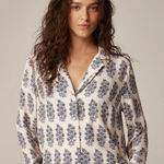 J.Crew  Camp-collar Button-up Shirt in Blooming Lilac Block Print Photo 0