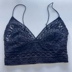 Free People  Carrie Bralette Black smock eyelet peasant S Photo 2