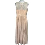 Little Mistress  Cream Red Pink Embroidered Flowers Accordion Pleat Midi Dress 6 Photo 9