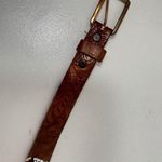 Vintage Beaded Leather Belt SW Wamph Alaska Western Brown Leather Belt Size 28 Photo 8