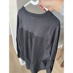 Chaus Women's Tunic Top Low High Blouse Wool Polyester Splicing Size M Loose Fit Black Size M Photo 3