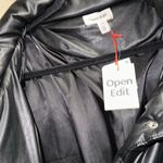 Open Edit  coat black long trench puffer pockets snap button down closure 4X NEW Photo 7