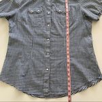 Via Penny Lane Reworked Apparel | Ice Cube Tie Dye Gingham Button Down Shirt Blue Size L Photo 6