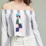 Anthropologie Womens  Off The Shoulder Long Sleeve Top size Small Photo 0