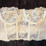 Vintage 70s Fleur de lace white bustier bra Photo 0