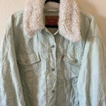 Levi's  Women's Sherpa Baby Baggy Trucker size XL Mint Green / Meadow Mist Photo 4