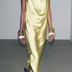 ZARA  dress zw collection satin flowy Sleeveless lime Green evening party wedding  Photo 7