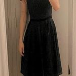 Ted Baker black midi dress with full skirt and velvet trim Photo 2