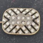 Gold Tone Rhinestone Crystal Stick Lapel Coat Scarf Pin Womens Accessories Photo 10