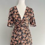 Acler Tippet Floral Flutter Sleeve Midi Dress Size 2 Black Photo 4