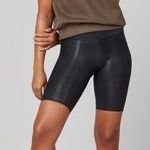 Spanx • Faux Leather Bike Short black coated athleisure mid rise Photo 1