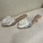 FashioNova Floral White Slingback Sandal Pointed Heels 8.5 Photo 2