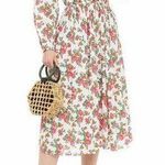 Rhode Mai Gathered Floral Print Cotton Poplin Midi Dress Multiple Photo 0