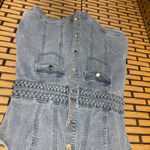 Bebe  Denim Button Front Dress‎ Size XL Photo 3