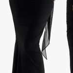 House Of CB NWOT  Cassidy Ruched Mesh & Tulle Maxi Black Skirt Sz M Photo 0