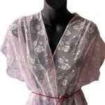 VTG 80s Llise Stevens Powder Pink Lace Dust Jacket Short Negligée Robe Women’s M Size M Photo 1