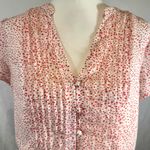 CeCe  red and white dot printed peplum top size large Photo 1