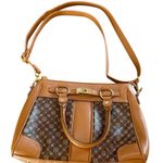 Jose Hess Brown Monogram Satchel Bag – Faux Leather Shoulder Tote 14” Photo 0