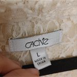 Cache  Vintage Size Large L Stretchy See Through Lace Dress Ivory Light Sheer Photo 8