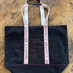 Victoria's Secret  Black Canvas Tote with red signature Photo 0