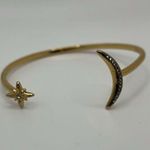 Stella & Dot  celestial star crescent moon open gold bracelet Photo 6
