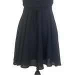 Lulus LULU’S “Good Deeds Black Lace-Up Dress” lightweight Georgette fabric. Small. EUC Photo 7