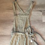 Free People $128 NWT  ONE BALLAST STRIPED BELTED OVERALL JUMPSUIT MOSS Sz S Photo 1