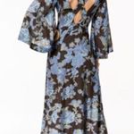 Free People NWOT Sheer Melrose Blue Floral Maxi Dress Photo 3