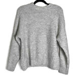 MNG Womens Light Grey Crewneck Knit Textured Long Sleeve Sweater Small Gray Photo 0