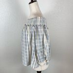 Lucky Brand Amelia off the shoulder boho light blue crop blouse women’s M NEW Photo 1