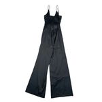 Petal and Pup black satin wide leg faux wrap jumpsuit silky elegant flowy size XS Photo 2