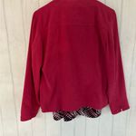 JM Collection Blazer & Blouse 2 piece Womens Fuchsia Pink Faux Suede Ful… Photo 2